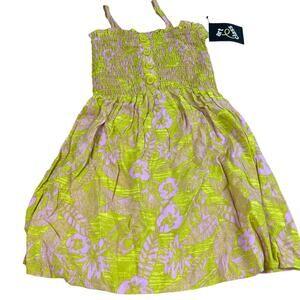 Art Class Girls' Yellow and Pink Smocked Button-Front Dress - Size Medium - NWT